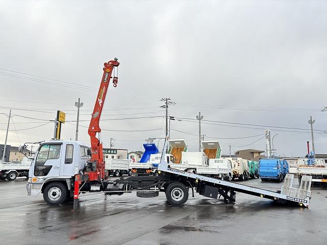 ヒノレンジャー 　クレーン付セルフローダー　上物古河ユニック　４段ブーム　ラジコン（無線）　フックイン　２．９ｔ吊　角足＆差し違いアウトリガー　積載１．６５ｔ　荷台寸法５６４×２１０×９　荷台床鉄板張り　スライドボディ（17枚目）