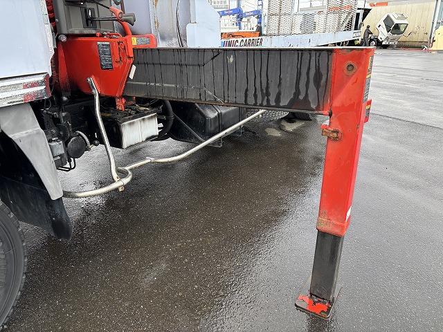 ヒノレンジャー 　クレーン付セルフローダー　上物古河ユニック　４段ブーム　ラジコン（無線）　フックイン　２．９ｔ吊　角足＆差し違いアウトリガー　積載１．６５ｔ　荷台寸法５６４×２１０×９　荷台床鉄板張り　スライドボディ（50枚目）