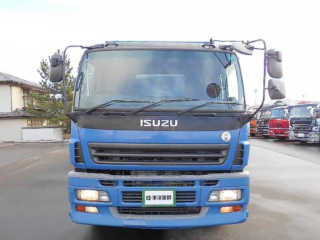 ギガ 　深ダンプ　上物新明和製　容量２９．４立米　積載１１．３ｔ　荷台寸法８５０×２３１×１５０　後方片開き　２デフ　走行８２．５万ｋｍ　７速ミッション（2枚目）