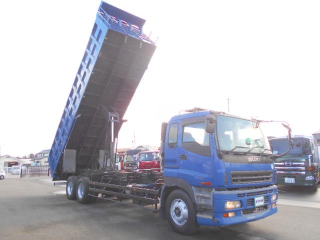 ギガ 　深ダンプ　上物新明和製　容量２９．４立米　積載１１．３ｔ　荷台寸法８５０×２３１×１５０　後方片開き　２デフ　走行８２．５万ｋｍ　７速ミッション（12枚目）