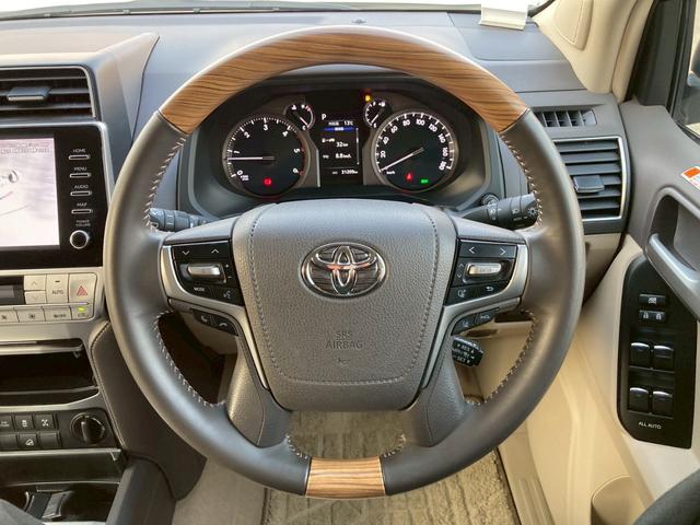 ランドクルーザープラド ＴＸ　Ｌパッケージ　モデリスタエアロ　純正９インチディスプレイナビ　サンルーフ　ベージュレザーシート　全方位モニター　ブラックルーフレール　ＴＲＤマフラー　ＲＡＹＳ１８ＡＷ　セーフティセンス　ＬＥＤヘッドランプ　禁煙車（18枚目）