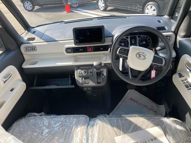 ムーヴキャンバス ストライプスＧ　両側電動スライドドア　クリアランスソナー　衝突被害軽減システム　オートライト　スマートキー　アイドリングストップ　電動格納ミラー　シートヒーター　ベンチシート　ＣＶＴ　ＥＳＣ　エアコン（2枚目）