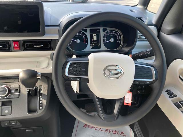 ムーヴキャンバス ストライプスＧ　両側電動スライドドア　クリアランスソナー　衝突被害軽減システム　オートライト　スマートキー　アイドリングストップ　電動格納ミラー　シートヒーター　ベンチシート　ＣＶＴ　ＥＳＣ　エアコン（3枚目）