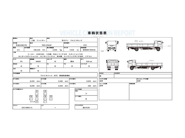 ファイター 62ワイド ベッド アルミホイール ETC 6MT トーヨー 12421301 3方開 引出しフック6対スタンション5対 センタースタンション1ヶ ロープフックサイド18対 リア3ヶ 積載3.55t(31枚目)