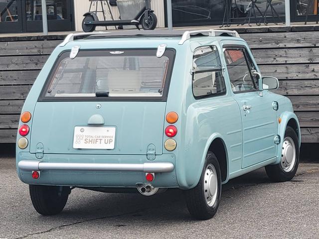 パオ キャンバストップ　ホワイトフェイクレザーシートカバー／ネットドリンクホルダー／ヘッドライトキャップカバー／純正ホイール＋カバー（5枚目）