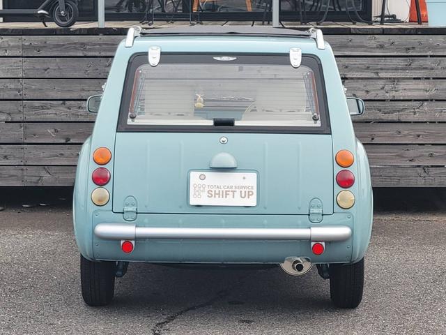 パオ キャンバストップ　ホワイトフェイクレザーシートカバー／ネットドリンクホルダー／ヘッドライトキャップカバー／純正ホイール＋カバー（6枚目）