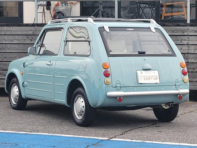 パオ キャンバストップ　ホワイトフェイクレザーシートカバー／ネットドリンクホルダー／ヘッドライトキャップカバー／純正ホイール＋カバー（7枚目）