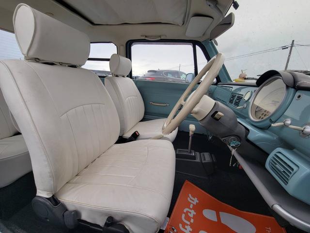 パオ キャンバストップ　ホワイトフェイクレザーシートカバー／ネットドリンクホルダー／ヘッドライトキャップカバー／純正ホイール＋カバー（16枚目）