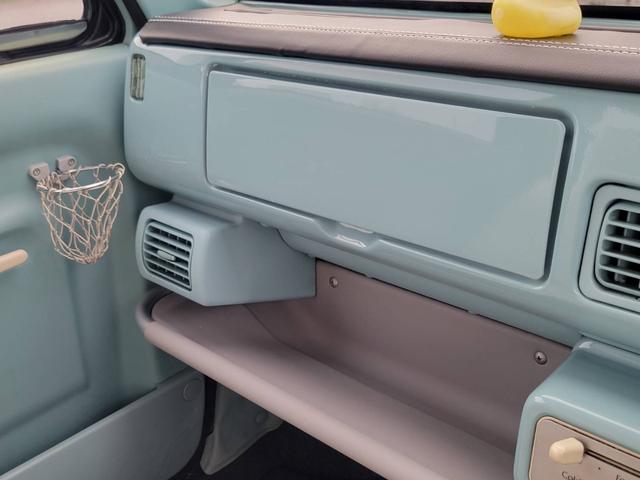 パオ キャンバストップ　ホワイトフェイクレザーシートカバー／ネットドリンクホルダー／ヘッドライトキャップカバー／純正ホイール＋カバー（26枚目）