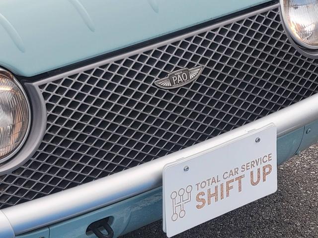 パオ キャンバストップ　ホワイトフェイクレザーシートカバー／ネットドリンクホルダー／ヘッドライトキャップカバー／純正ホイール＋カバー（30枚目）