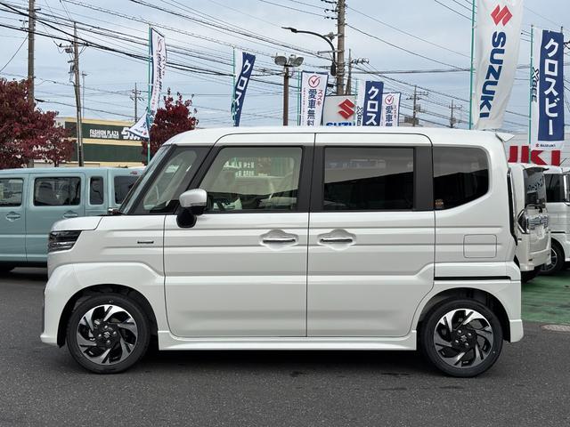 スペーシアカスタム ハイブリッドXSターボ 全方位モニター付メモリーナビ スズキコネクト対応 フルLEDヘッドランプ アダプティブクルーズコントロール 電動パーキングブレーキ ステアリングヒーター パドルシフト 6スピーカー(4枚目)