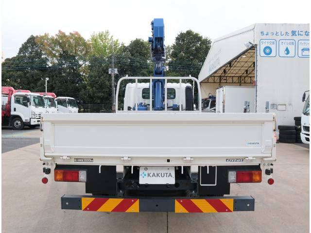 ダイナトラック 2.9t吊4段クレーン 木平 高床 ワイドロング 積載3t 走行23千km タダノ ZX294HSA フックイン ラジコン 警報仕様(定格荷重指示装置付) 3方開 床鉄板貼り 精工ラック 6MT 車検付 電動パーキングブレーキ 社外ナビ(5枚目)