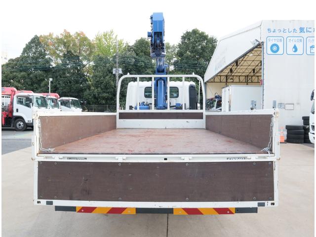 ダイナトラック 2.9t吊4段クレーン 木平 高床 ワイドロング 積載3t 走行23千km タダノ ZX294HSA フックイン ラジコン 警報仕様(定格荷重指示装置付) 3方開 床鉄板貼り 精工ラック 6MT 車検付 電動パーキングブレーキ 社外ナビ(7枚目)