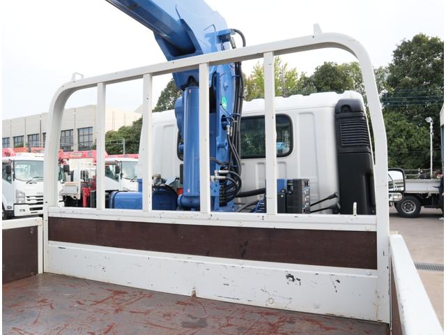 ダイナトラック 2.9t吊4段クレーン 木平 高床 ワイドロング 積載3t 走行23千km タダノ ZX294HSA フックイン ラジコン 警報仕様(定格荷重指示装置付) 3方開 床鉄板貼り 精工ラック 6MT 車検付 電動パーキングブレーキ 社外ナビ(11枚目)