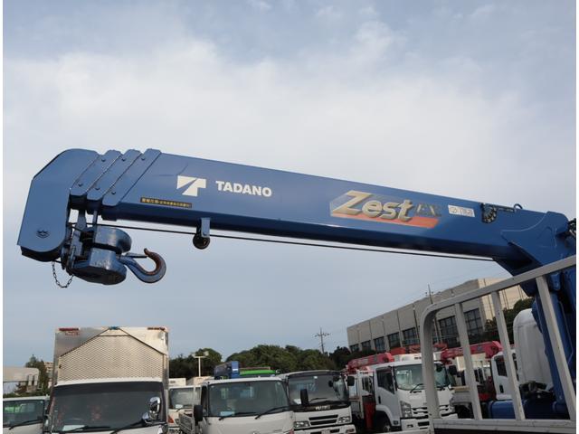 ダイナトラック 2.9t吊4段クレーン 木平 高床 ワイドロング 積載3t 走行23千km タダノ ZX294HSA フックイン ラジコン 警報仕様(定格荷重指示装置付) 3方開 床鉄板貼り 精工ラック 6MT 車検付 電動パーキングブレーキ 社外ナビ(12枚目)