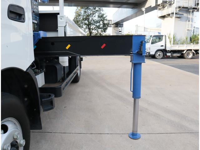 ダイナトラック 2.9t吊4段クレーン 木平 高床 ワイドロング 積載3t 走行23千km タダノ ZX294HSA フックイン ラジコン 警報仕様(定格荷重指示装置付) 3方開 床鉄板貼り 精工ラック 6MT 車検付 電動パーキングブレーキ 社外ナビ(18枚目)