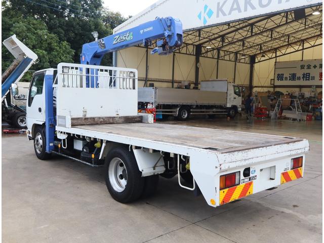 エルフトラック 3段セルフ ラジコン付 回送ボディー 造りボディー ロング フルフラットロー フックイン ハイジャッキ 丸カンフック2対 前スタンション穴1対 後床下フック1対 スロープハンガー フレーム後方リアステー アルミアオリ差し込み式 根太鉄製 鳥居前左右メッキ工具箱(6枚目)