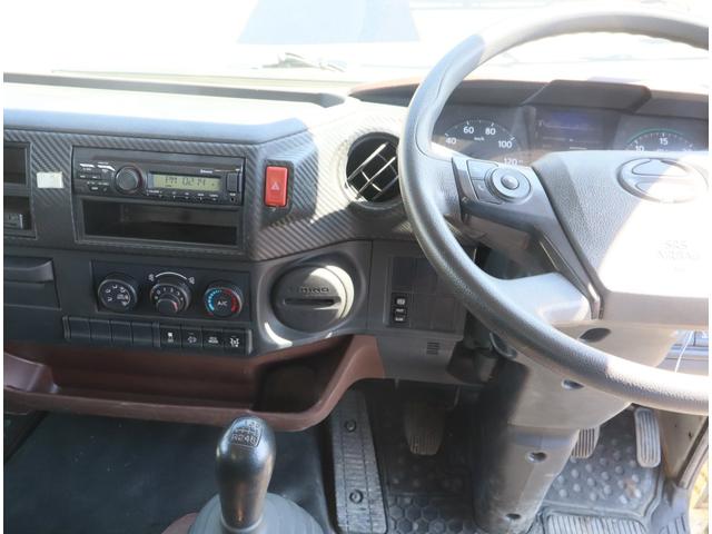 ヒノレンジャー 強化ダンプ 新明和製 走行43千km 新明和 DR4-0003SY 1方開 手動コボレーン ロックピン付 プロテクターアングル2本補強 取扱説明書有 ICターボ ETC Bluetooth付ラジオ(24枚目)