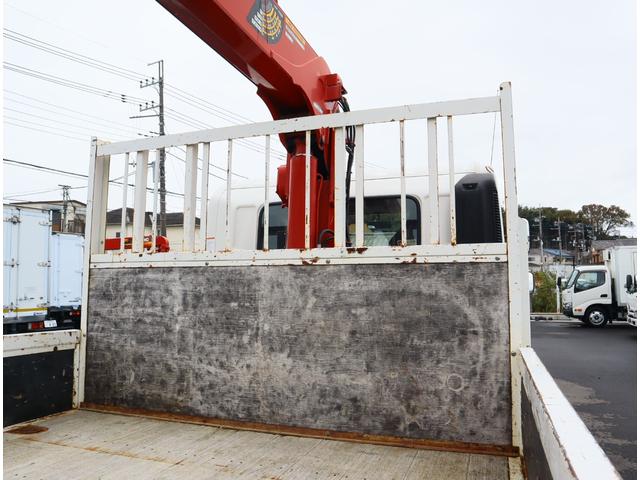 ヒノレンジャー 2.9t吊4段クレーン ラジコン付 荷台長5,400mm ユニック URG344(RA1) フックイン ラジコン ML警報型(定格荷重指示装置付) ブーム・アウトリガー未格納警報付 3方開 ロープ穴3対 丸カンフック4対 精工ラック 取説有(11枚目)