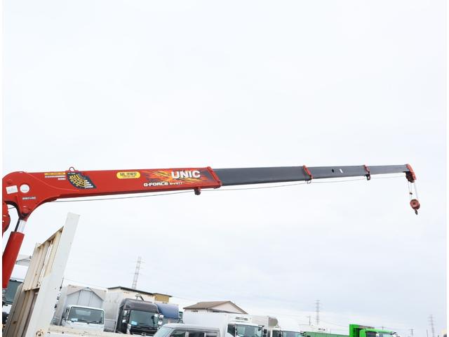 ヒノレンジャー 2.9t吊4段クレーン ラジコン付 荷台長5,400mm ユニック URG344(RA1) フックイン ラジコン ML警報型(定格荷重指示装置付) ブーム・アウトリガー未格納警報付 3方開 ロープ穴3対 丸カンフック4対 精工ラック 取説有(13枚目)