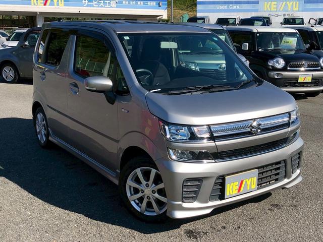 ワゴンR ハイブリッドFZ 禁煙車 社外6型ナビ ブルートゥース バックカメラ エンジンスターター シートヒーター スマートキー オートライト バニティミラー 電格ミラー LED バイザー ドリンクホルダー 革ステ ステリモ(7枚目)