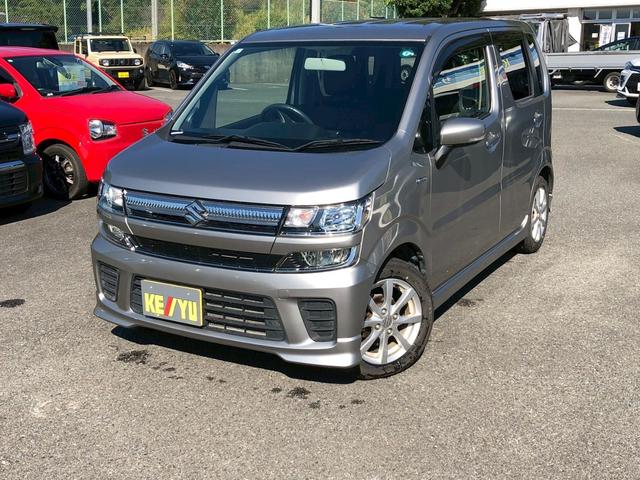 ワゴンR ハイブリッドFZ 禁煙車 社外6型ナビ ブルートゥース バックカメラ エンジンスターター シートヒーター スマートキー オートライト バニティミラー 電格ミラー LED バイザー ドリンクホルダー 革ステ ステリモ(12枚目)