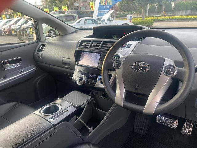 プリウスアルファ S/大阪仕入れ/走行55.958km/純正7インチSDナビ/ 車両接近通報装置/バックカメラ/デジタルインナーミラー/フルセグ/ビルトインETC/BT接続/USBソケット/CD/DVD/フォグ/盗難防止/アルミペダル/サイドバイザー/マット/フォグランプ(19枚目)