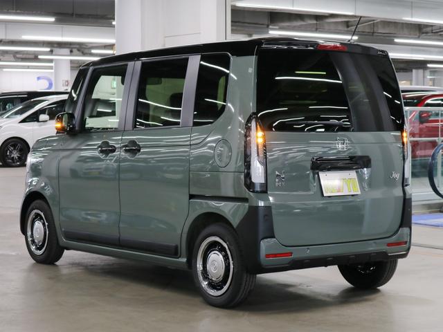 N-BOXジョイ ターボ 届け出済み未使用車 ホンダセンシング 誤発進抑制機能 純正8インチナビ 専用チェック柄撥水シート シートヒーター 両側電動スライド バックカメラ BTオーディオ フルセグTV USB端子 パドルシフト パーキングセンサー LEDライト オートリトラミラー(8枚目)