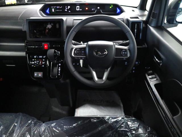 タント カスタムＲＳリミテッド　届出済未使用車　スマートアシスト　パノラマモニター　新品ナビ付　ＥＴＣ　シートヒーター　両側電動スライド　誤発進抑制機能　全車速追従クルコン　車線逸脱警報　コーナーセンサー　後席テーブル＆サンシェード　アダプティブＬＥＤ　純正１５ＡＷ（11枚目）