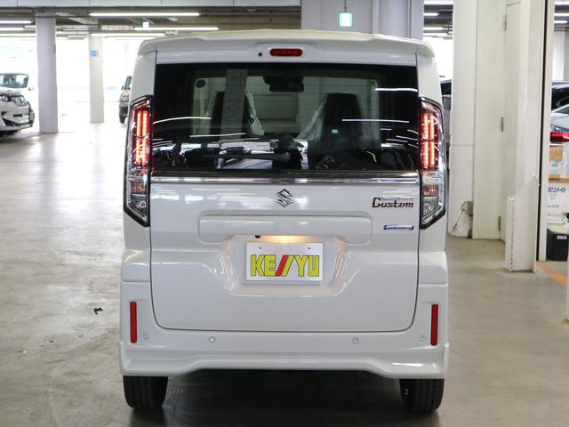スペーシアカスタム ハイブリッドＸＳターボ　届出済未使用車　誤発進抑制機能　デュアルセンサーブレーキサポートＩＩ　全方位モニター付９インチナビ　ＨＵＤ　シート＆ステアヒーター　両側電動スライド　パドルシフト　オットマン　サーキュレーター　フルセグ　ＢＴオーディオ　ＬＥＤライト（7枚目）