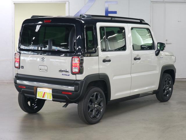 ハスラー タフワイルドターボ 届け出済み未使用車 全方位モニター付メーカー9インチナビ シートヒーター デュアルカメラブレーキサポート 追従クルコン パーキングセンサー BTオーディオ フルセグTV USB パドルシフト ルーフレール LEDライト(3枚目)