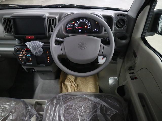 エブリイ PC 届出済未使用車 デュアルカメラブレーキサポート 誤発進抑制機能 車線逸脱警報 リヤパーキングセンサー シートヒーター 両側スライドドア オーバーヘッドシェルフ USB端子 電動格納ドアミラー パワーウインドウ LEDヘッドランプ ハイビームアシスト(11枚目)