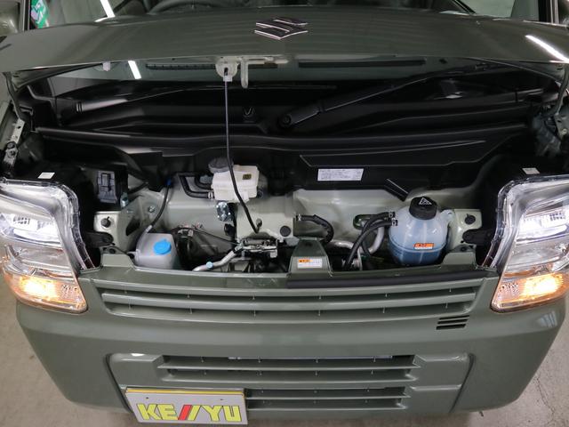 エブリイ PC 届出済未使用車 デュアルカメラブレーキサポート 誤発進抑制機能 車線逸脱警報 リヤパーキングセンサー シートヒーター 両側スライドドア オーバーヘッドシェルフ USB端子 電動格納ドアミラー パワーウインドウ LEDヘッドランプ ハイビームアシスト(46枚目)