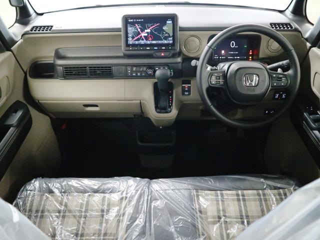 Ｎ－ＢＯＸジョイ ターボ　届け出済み未使用車　ホンダセンシング　誤発進抑制機能　純正８インチナビ　専用チェック柄撥水シート　シートヒーター　両側電動スライド　バックカメラ　ＢＴオーディオ　フルセグＴＶ　ＵＳＢ端子　パドルシフト　パーキングセンサー　ＬＥＤライト　オートリトラミラー（4枚目）