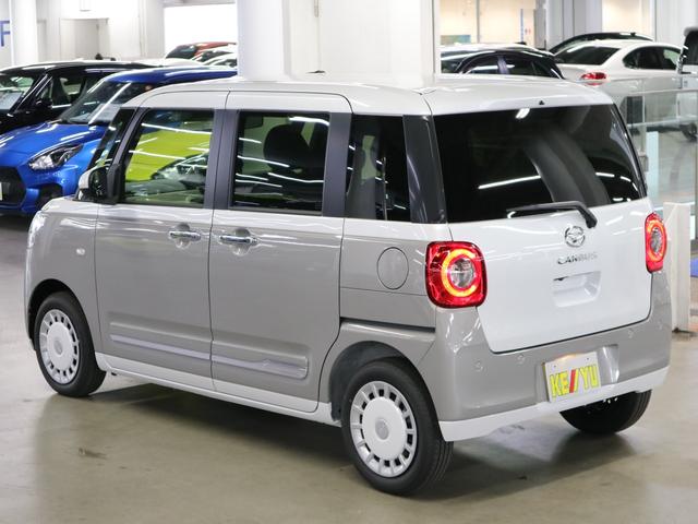 ムーヴキャンバス ストライプスＧターボ　届け出済み未使用車　パノラマモニター　新品ナビ　スマートアシスト　誤発進抑制　アダプティブクルーズ　車線逸脱警報　コーナーセンサー　両側電動スライド　シートヒーター　ホッとカップホルダー　後席置きラクＢＯＸ　ブレーキホールド　ＬＥＤライト（8枚目）