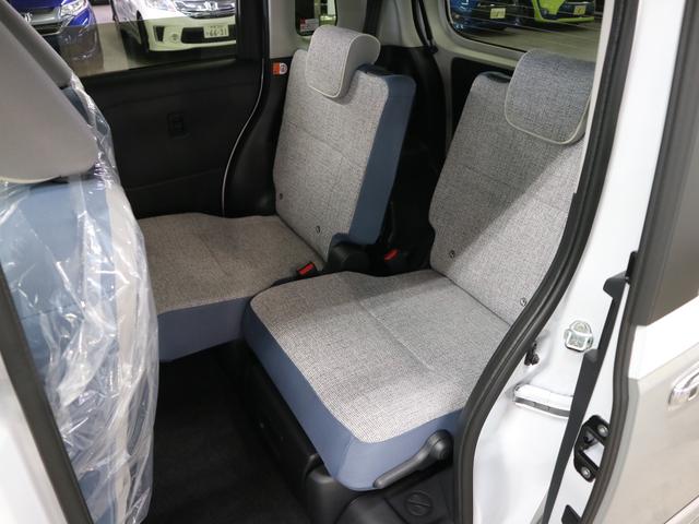 ムーヴキャンバス ストライプスＧターボ　届け出済み未使用車　パノラマモニター　新品ナビ　スマートアシスト　誤発進抑制　アダプティブクルーズ　車線逸脱警報　コーナーセンサー　両側電動スライド　シートヒーター　ホッとカップホルダー　後席置きラクＢＯＸ　ブレーキホールド　ＬＥＤライト（18枚目）