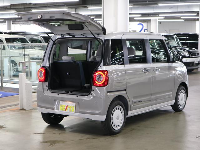 ムーヴキャンバス ストライプスＧターボ　届け出済み未使用車　パノラマモニター　新品ナビ　スマートアシスト　誤発進抑制　アダプティブクルーズ　車線逸脱警報　コーナーセンサー　両側電動スライド　シートヒーター　ホッとカップホルダー　後席置きラクＢＯＸ　ブレーキホールド　ＬＥＤライト（20枚目）