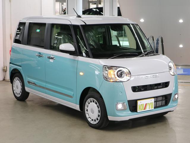 ムーヴキャンバス ストライプスGターボ 届け出済み未使用車 パノラマモニター 新品ナビ スマートアシスト 誤発進抑制 アダプティブクルーズ 車線逸脱警報 コーナーセンサー 両側電動スライド シートヒーター ホッとカップホルダー 後席置きラクBOX ブレーキホールド LEDライト(5枚目)