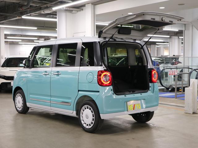 ムーヴキャンバス ストライプスGターボ 届け出済み未使用車 パノラマモニター 新品ナビ スマートアシスト 誤発進抑制 アダプティブクルーズ 車線逸脱警報 コーナーセンサー 両側電動スライド シートヒーター ホッとカップホルダー 後席置きラクBOX ブレーキホールド LEDライト(20枚目)