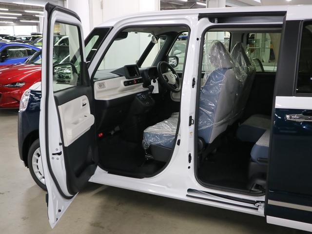 ムーヴキャンバス ストライプスＧターボ　届け出済み未使用車　パノラマモニター　新品ナビ　スマートアシスト　誤発進抑制　アダプティブクルーズ　車線逸脱警報　コーナーセンサー　両側電動スライド　シートヒーター　ホッとカップホルダー　後席置きラクＢＯＸ　ブレーキホールド　ＬＥＤライト（15枚目）