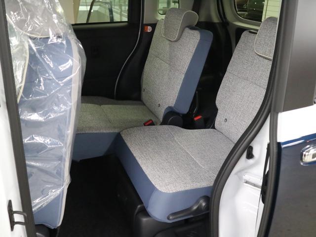 ムーヴキャンバス ストライプスＧターボ　届け出済み未使用車　パノラマモニター　新品ナビ　スマートアシスト　誤発進抑制　アダプティブクルーズ　車線逸脱警報　コーナーセンサー　両側電動スライド　シートヒーター　ホッとカップホルダー　後席置きラクＢＯＸ　ブレーキホールド　ＬＥＤライト（17枚目）