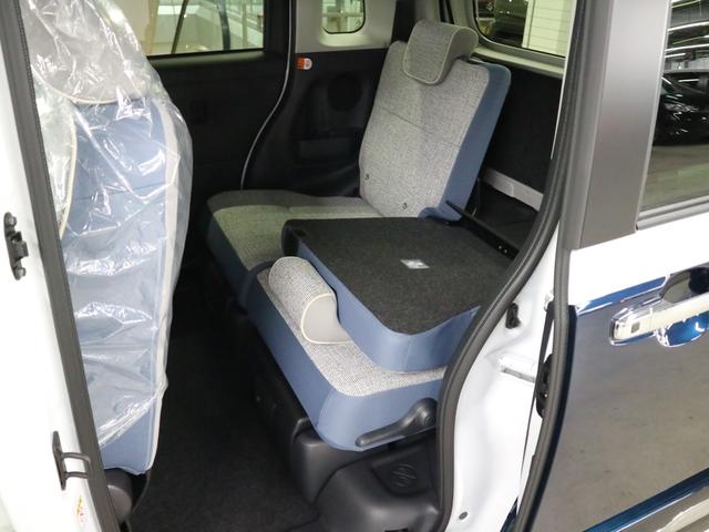 ムーヴキャンバス ストライプスＧターボ　届け出済み未使用車　パノラマモニター　新品ナビ　スマートアシスト　誤発進抑制　アダプティブクルーズ　車線逸脱警報　コーナーセンサー　両側電動スライド　シートヒーター　ホッとカップホルダー　後席置きラクＢＯＸ　ブレーキホールド　ＬＥＤライト（18枚目）