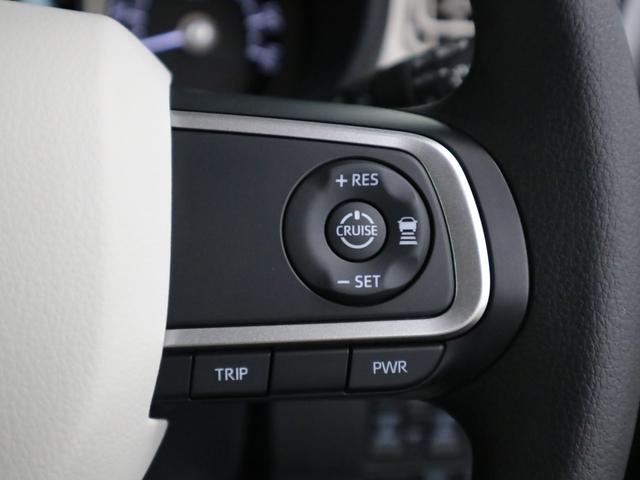 ムーヴキャンバス ストライプスＧターボ　届け出済み未使用車　パノラマモニター　新品ナビ　スマートアシスト　誤発進抑制　アダプティブクルーズ　車線逸脱警報　コーナーセンサー　両側電動スライド　シートヒーター　ホッとカップホルダー　後席置きラクＢＯＸ　ブレーキホールド　ＬＥＤライト（30枚目）