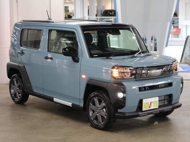 タフト Ｇターボ　ダーククロムベンチャー　届け出済み未使用車　新品ナビ取付　パノラマモニター　スカイフィールトップ　シートヒーター　スマートアシスト　前後誤発進抑制　全車速追従クルコン　レーンキープ　コーナーセンサー　ＵＳＢ端子　アダプティブＬＥＤ　ルーフレール（5枚目）