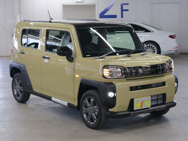 タフト Ｇターボ　ダーククロムベンチャー　届け出済み未使用車　新品ナビ取付　パノラマモニター　スカイフィールトップ　シートヒーター　スマートアシスト　前後誤発進抑制　全車速追従クルコン　レーンキープ　コーナーセンサー　ＵＳＢ端子　アダプティブＬＥＤ　ルーフレール（5枚目）