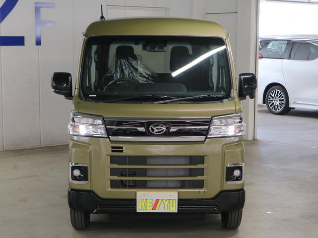 アトレー RS 4WD ターボ 届出済み未使用車 新品ナビ取付 視界補助パック スマートミラー 誤発進抑制機能 全車速追従クルコン レーンキープ バックカメラ コーナーセンサー 両側電動スライド USB オーバーヘッドシェルフ LEDライト&フォグ スマートキー(6枚目)