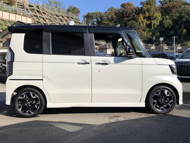 N-BOXカスタム G・Lターボホンダセンシング メモリナビ フルセグTV Bluetooth接続 バックカメラ ETC パドルシフト Wパワスラ ステアスイッチ ハーフレザー LEDオートライト&フォグ ロールシェード CMBS LKAS ACC(6枚目)