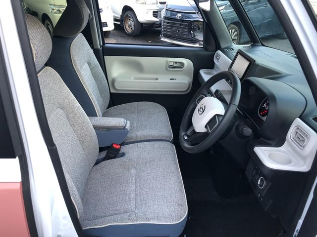 ムーヴキャンバス ストライプスＧ　スマートアシスト　ＳＤナビ　Ｂｌｕｅｔｏｏｔｈ接続　１タッチ両側パワスラ　シートヒーター　ホットカップホルダー　ＬＥＤオートライト＆フォグ　衝突回避支援　車線逸脱警報　ふらつき警報　先行車発進お知らせ（62枚目）