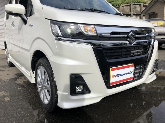 ワゴンＲカスタムＺ ハイブリッドＺＸ　登録済未使用車　デュアルカメラサポートブレーキ　ＬＥＤオートライト＆フォグ　シートヒーター　ＵＳＢ充電　１４インチＡＷ　Ｐソナー　ＡＣＣ　前後誤発進抑制　車線逸脱警報　ふらつき警報　ハイビームアシスト（14枚目）