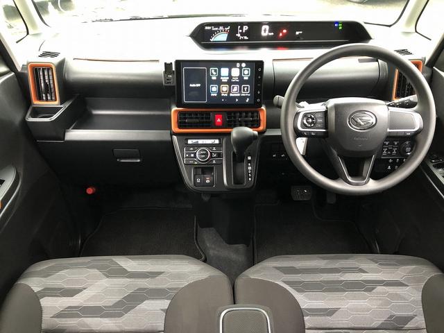 タント ファンクロス 9インチDPA BT・USB・カープレイ・HDMI接続 Bカメ スマアシ 1タッチWパワスラ LEDオートライト&フォグ シートヒーター ルーフレール 衝突回避支援 前後誤発進抑制 先行車発進お知らせ(3枚目)